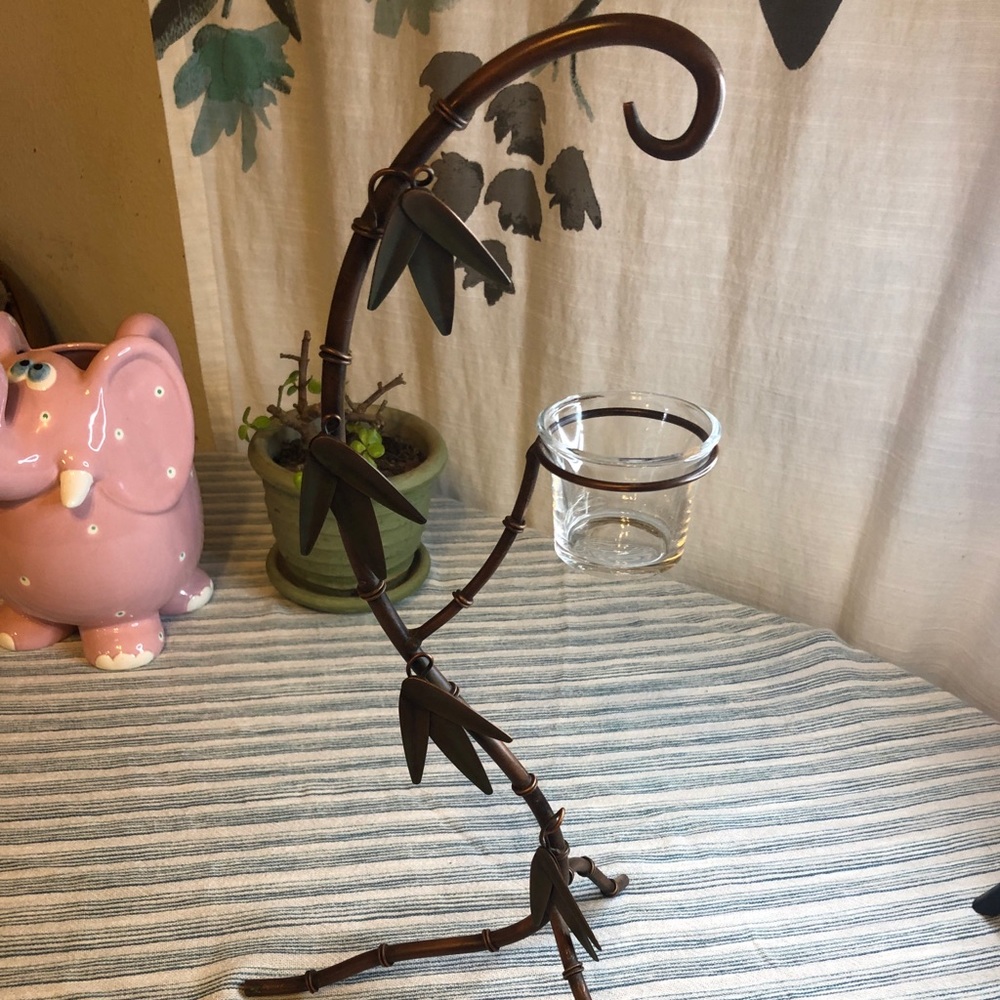 Metal Bamboo look candle holder
